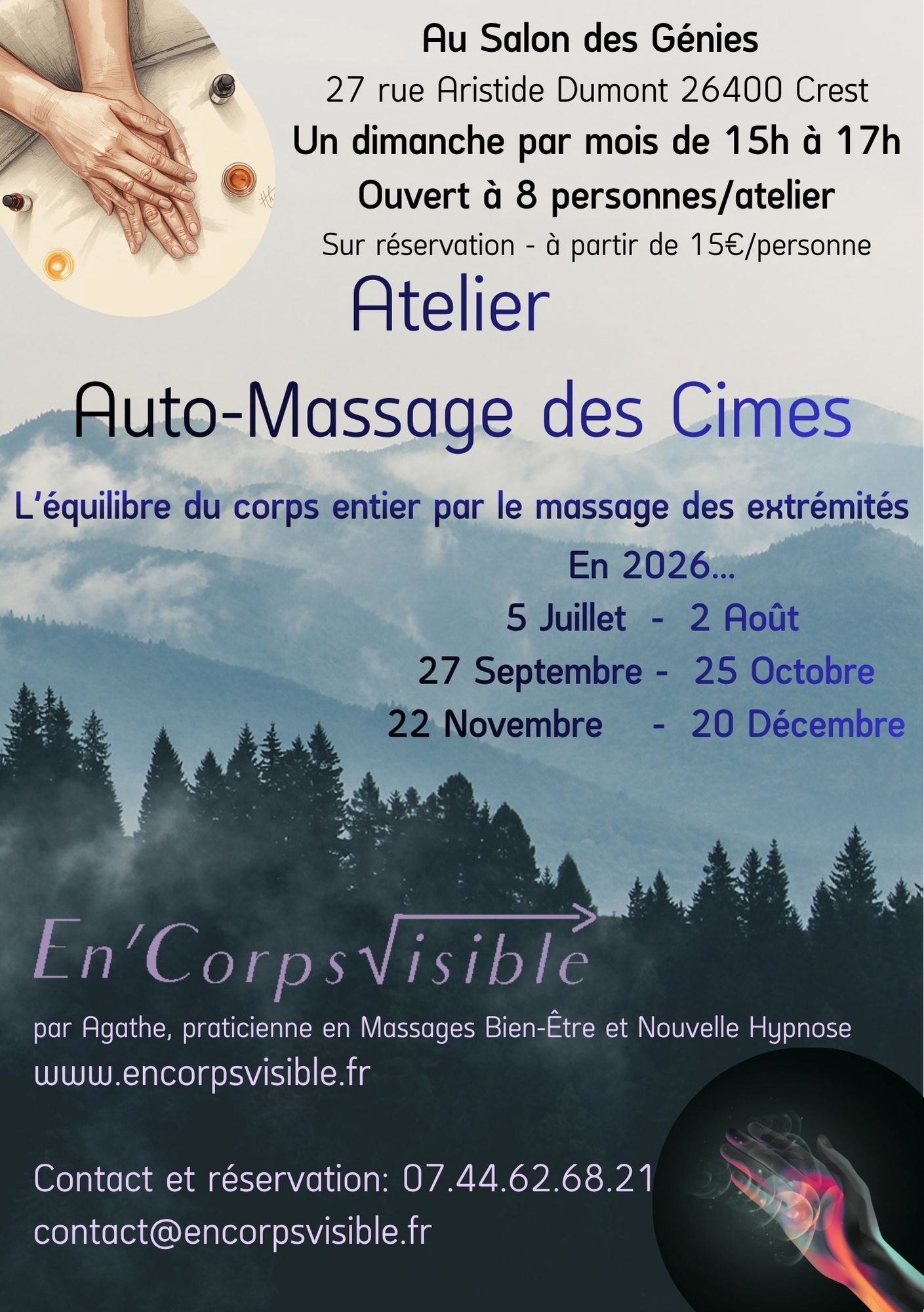 Atelier auto-massage des Cimes Crest Salon des Génies Massage bien-être